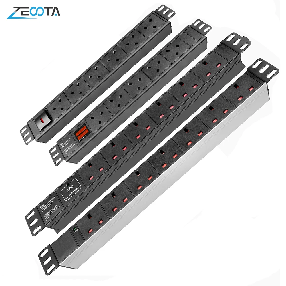 Сетевой удлинитель PDU стойка сетевого шкафа Дистрибуция 1U/1.5U 7/6/5 AC Великобритания