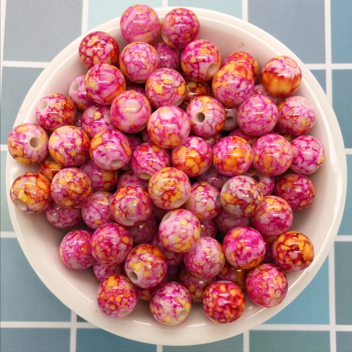 Cheriswely, 200 Perline In Acrilico Oro Da 7 Mm, Con Disco Rotondo - Foto 13