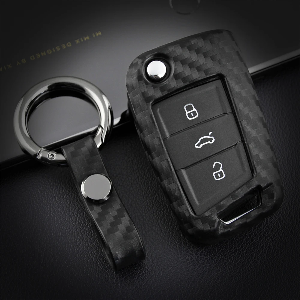 KUKAKEY чехол для ключей автомобиля Audi A2 A3 A4 A6 Q7 R8 RS4 S6 TT из углеродного волокна