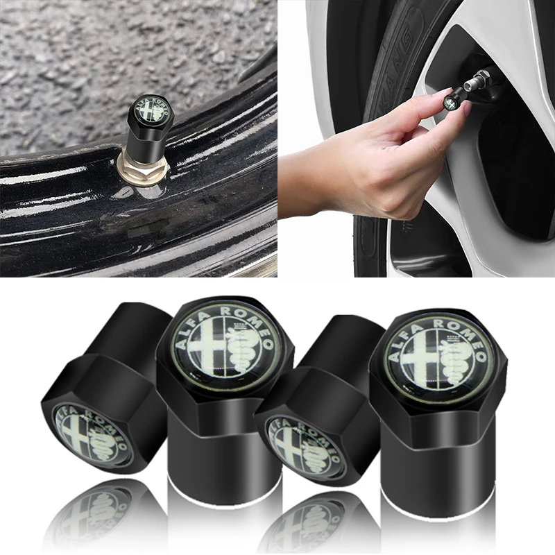 

4pcs Black Auto Wheel Tire Valve Core Cover Caps for Alfa Alpha Romeo 159 147 156 Giulietta 147 159 Mito Car Accessories Gadgets