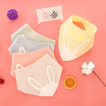 

Baby Bibs Cotton Baby Feeding Apron Triangle Cute Baby Bibs Girls Boys Rabbit Ears Feeding Scarf Bib Collar Bib Burp Cloth