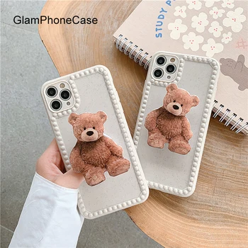 

GlamPhoneCase Bear Bracket Phone Case For iPhoneSE 2 11Pro/Max X XS Max XR Soft Silicone Cover For iPhone11 7 8Plus Case