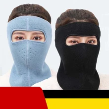 Женская осенне-зимняя непромокаемая лицевая маска, Флисовая теплая маска для рта, Женская дышащая, защищающая от холода шарф-труба унисекс