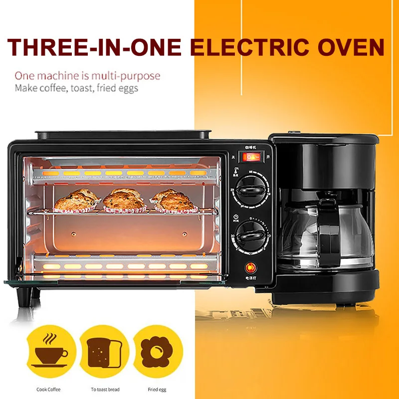 

Breakfast Machine Electric Oven Toaster Multi-Function Practical 220V 1050W Home Household Bread Grill Machine for Kitchen
