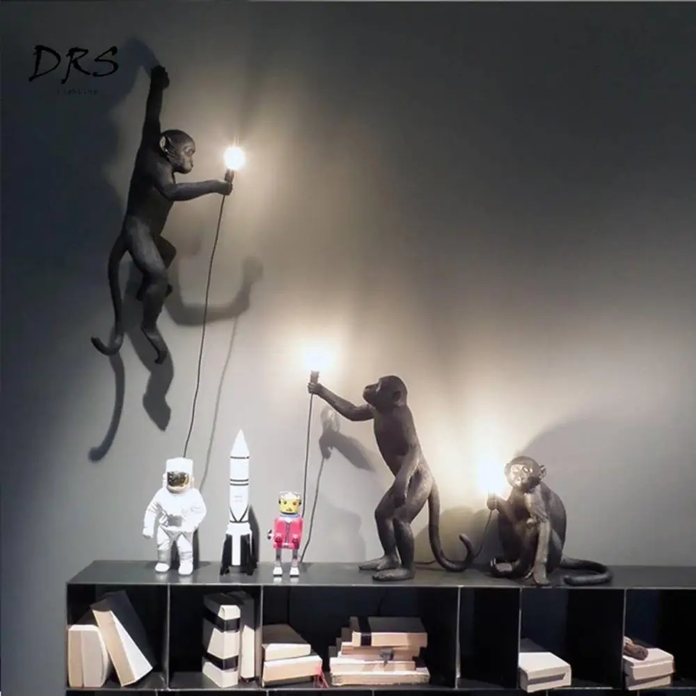 Скандинавская Подвесная лампа в виде обезьяны современный потолочный