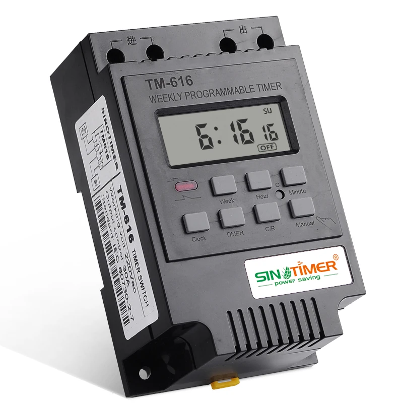TM-616 еженедельные программируемые таймеры 30 Ампер контроль нагрузки 17 вкл/Выкл 12 в 110 В 220 В 24 ч цифровой переключатель контроля времени