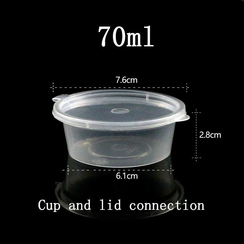 cup and lid 100 шт круглые прозрачные одноразовые стаканчики для соуса, небольшая емкость, стеклянный пудинг для желе, йогурта, пластиковые стаканчики с крышкой - Цвет: cup and lid