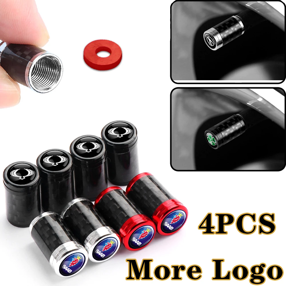 4PCS Carbon Fiber Car Wheel Tire Valve Cap Auto Stem Cover Accessories For Mini Cooper Skoda Volkswagen BMW Opel Fiat | Автомобили и