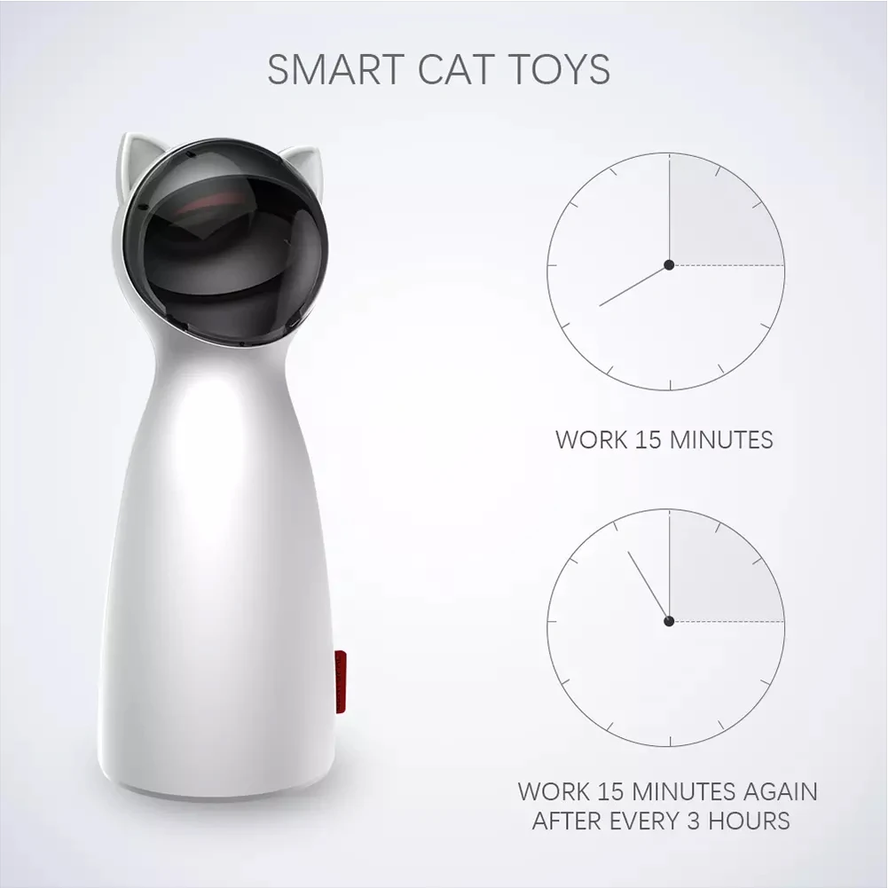 Intelligent Toy For Cats Exercise Work 15 Minutes After Every Three Hours Interact With The Cat USB Charge Smart LED