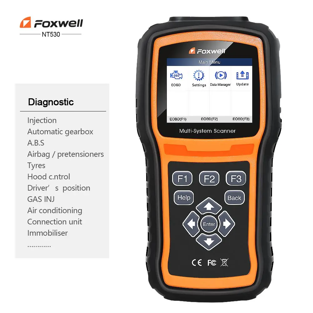 Foxwell NT530 мульти-системный сканер Поддержка для BMW /& F шасси Обновление версии NT520