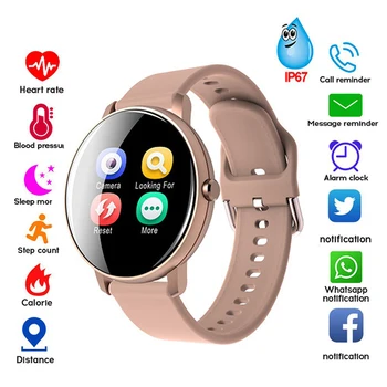 

Smart Watch Woman Men Round Fitness Tracker Heart Rate Monitor Blood Pressure Android Sport Waterproof Smartwatch Bluetooth