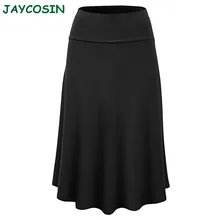 JAYCOSIN одежда женская однотонная Высокая талия Сексуальная Расклешенная юбка женская s Мода размера плюс плиссированная юбка миди весна лето 1202