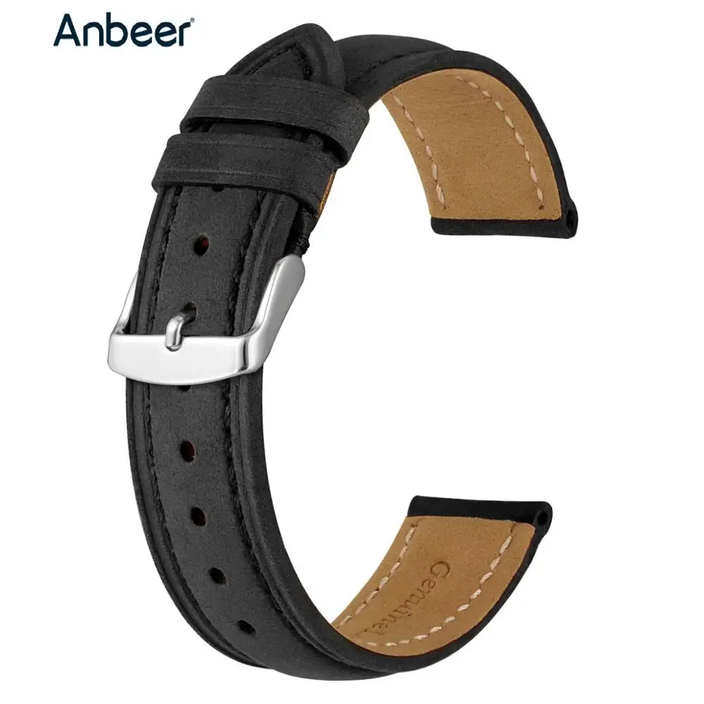 Ремешок для часов Anbeer из черной замши 18 мм 20 22 мм|Ремешки часов| |