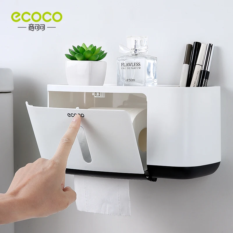 ECOCO Paper Towel Tissue Box Dispenser Wall Mounted Storage Rack Paper Towel Holder Bathroom Organizer Accessories toilet paper holder,tissue dispenser,paper towel rack
