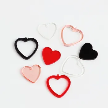 

10pcs Diy Accessories Accessories Japanese Korean harajuku-style Heart Hollow Out Heart Ear Stud Pendant Material Wholesale