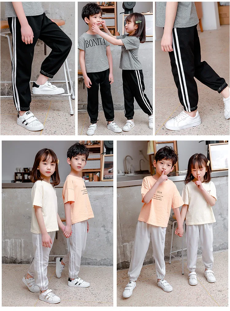 Toddler Kids Pants 2022 Summer Candy Color Harem Pants Boys Soft Trousers Drawstring Side Stripe Baby Boys Pants Toddler Kids Pants 2022 Summer Candy Color Harem Pants Boys Soft Trousers Drawstring Side Stripe Baby Boys Pants