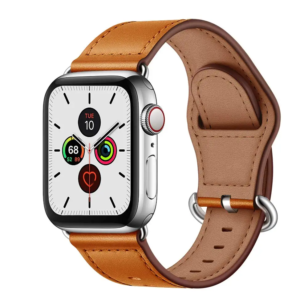 Кожаный ремешок для Apple watch 44 мм 40 iWatch band 42 38 часов из натуральной кожи браслет 5 4 3 2