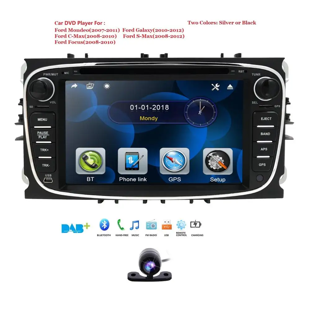 Двойной 2 Din автомобильный DVD плеер GPS навигатор для Ford Focus Mondeo Galaxy с аудио Радио