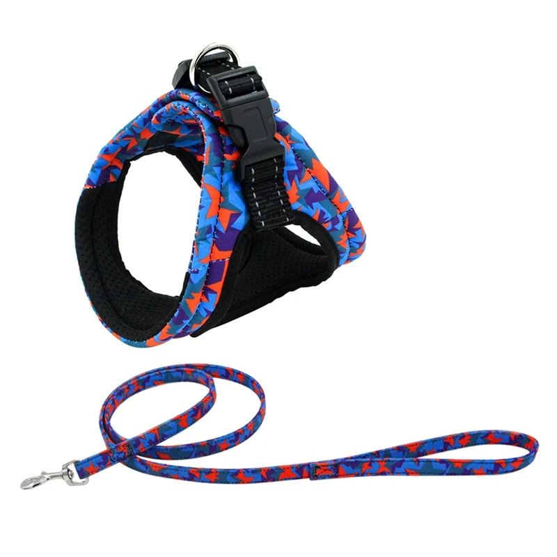 

Small Medium Dogs Lightweight Vest Polyester Harness With Leash Reflective Set Pets Supplies