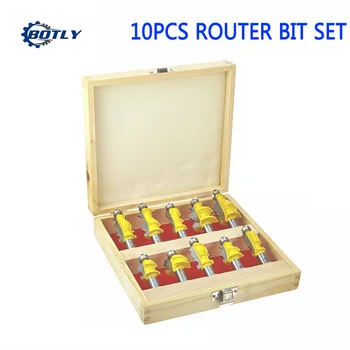 

Botly 10PCS 1/2" Shank Architectural Molding Router Line knife Woodworking cutter Tenon Cutter for Woodworking Tools router bit