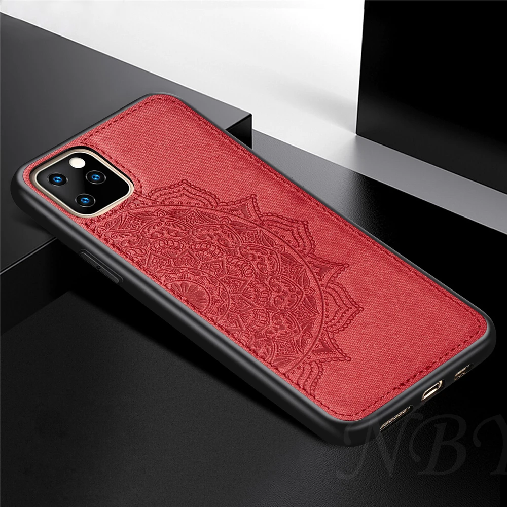 Red Чехол для iphone 11 Pro Max роскошный Магнит Тонкий чехол для телефона iphone 11 Чехлы классическая ткань мягкий силиконовый чехол iphone 11 - Цвет: Red