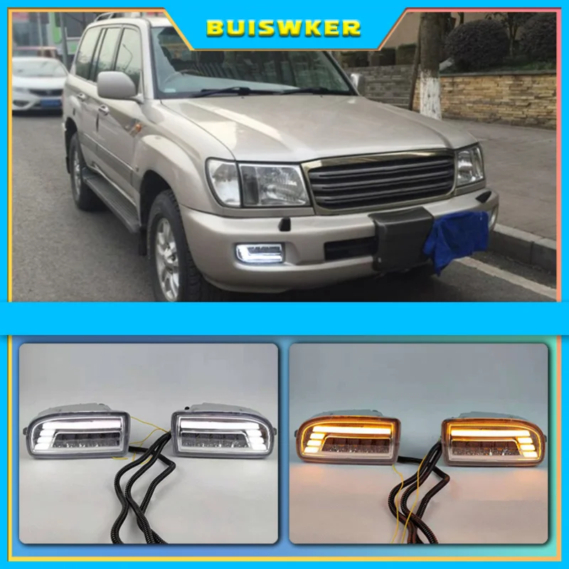 

2 шт., светодиодные противотуманные фары для TOYOTA LAND CRUISER 100 LC100 1998-2008 DRL
