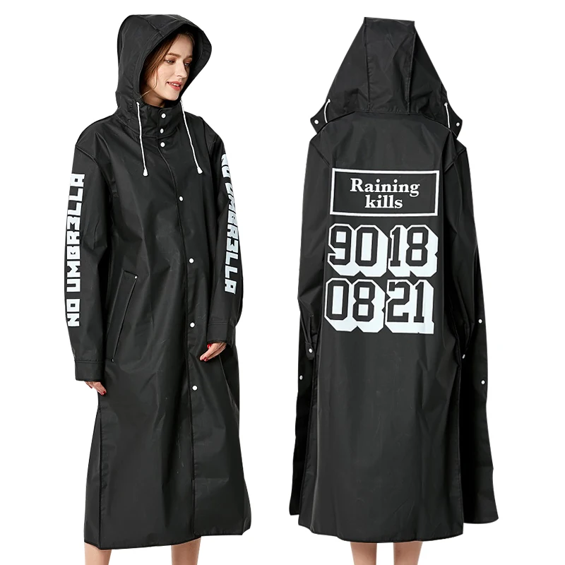 Yuding черный длинный плащ женский плащ крутой Тур дождевик Непромокаемая Куртка водонепроницаемый пончо ветровка для взрослых плащ с капюшоном - Цвет: lazy umbrella