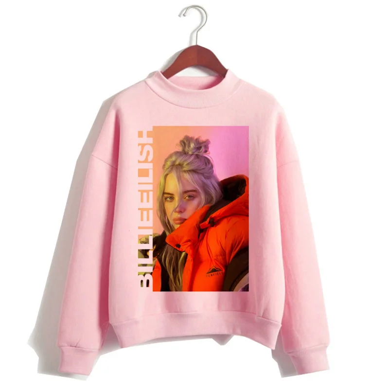 Billie eilish Толстовка для женщин harajuku мода billie eilish ulzzang розовый принт Женская одежда Графический мультфильм кавайный капюшон