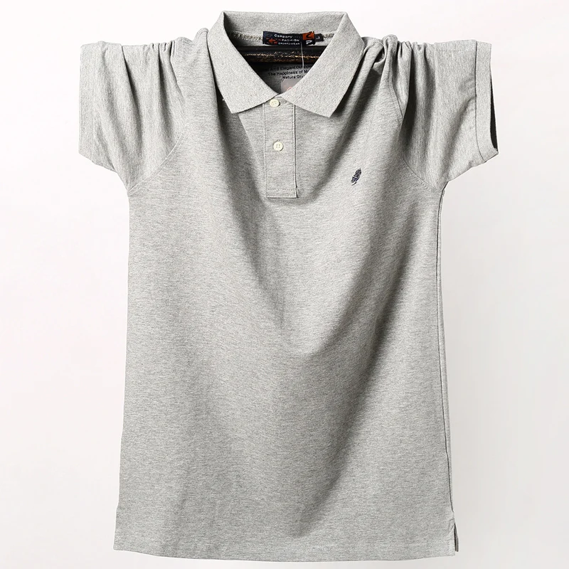 Мужская рубашка поло,, Мужская s Camisa Masculina, мужские хлопковые топы, футболки из Джерси, для больших и высоких мужчин, больше размера d, мужская рубашка, большой размер, летняя, 5XL - Цвет: Серый