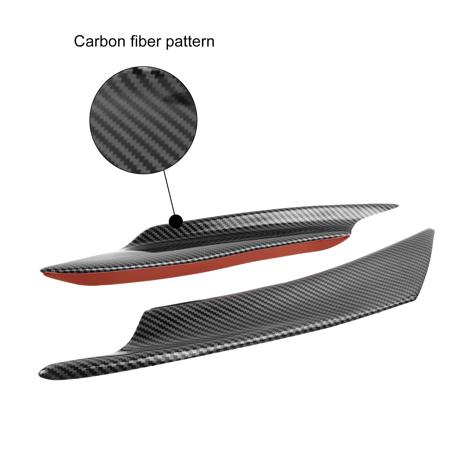FLYPIG 4Pcs ABS Carbon Fiber Pattern Car Front Bumper Lip Rubber Fin Splitter Body Spoiler Canards Spoiler For Mitsubishi Civic