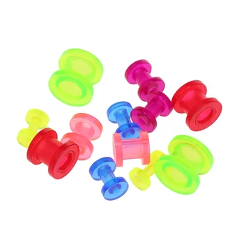 

6 Pairs of Plastic Body Piercing Ear Stretching Gauges Kit Ear Tunnels Plugs Stretchers Expander Set