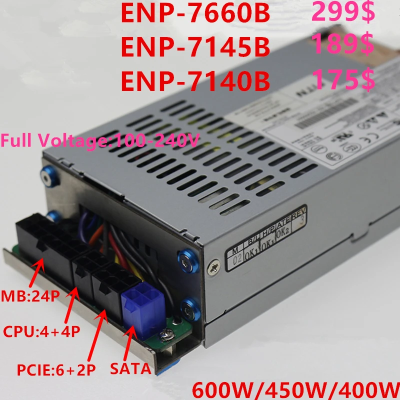 Новый оригинальный блок питания для повышения ITX FLEX небольшой 1U лоли K39 Nano 600W 450W 400W