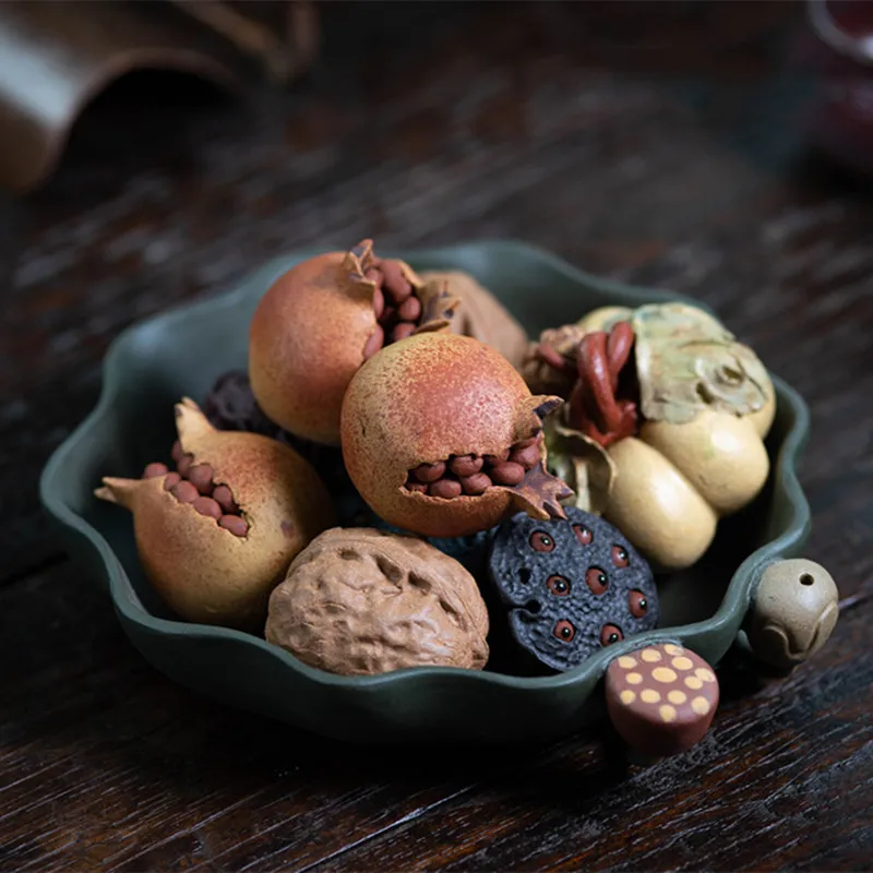Yixing Zisha Tea Pet Fruit Tray Decorative Sculpture Decoration Boutique Handmade Bionic Pen Wash Ashtray Play | Дом и сад