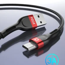 PZOZ cable micro usb carga rapida 3A de datos cargador de microusb de carga rapida para Samsung S7 Xiaomi Redmi Note 5 Pro 4 redmi 4X 5 mas tabletas LG Huawei Telefono movil Android Cables micro usb 0.25M 0.5M 1M 2M