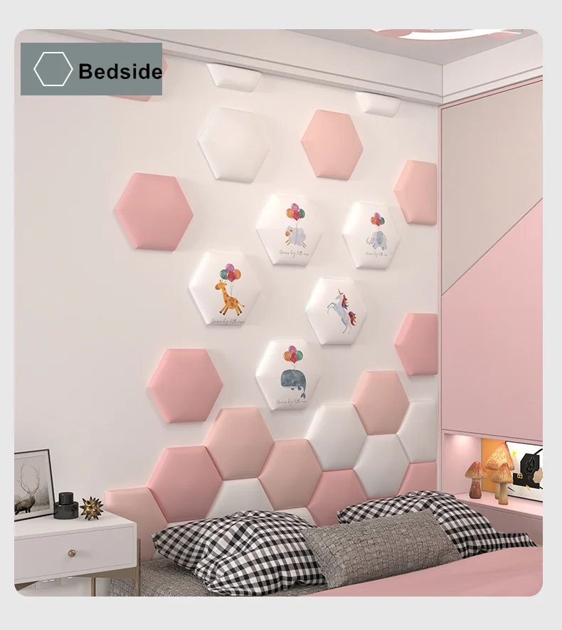 Planche de sauna hexagonale auto-arina, autocollant mural 3D, fond mural, peinture décorative de tatami, sac souple, lit, ménage