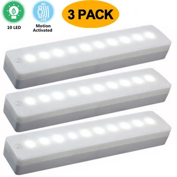 

LED PIR Motion Sensor Light Cupboard Wardrobe Bed Lamp 10 LED Under Cabinet Night Light For Closet Stairs Kitchen Hallway