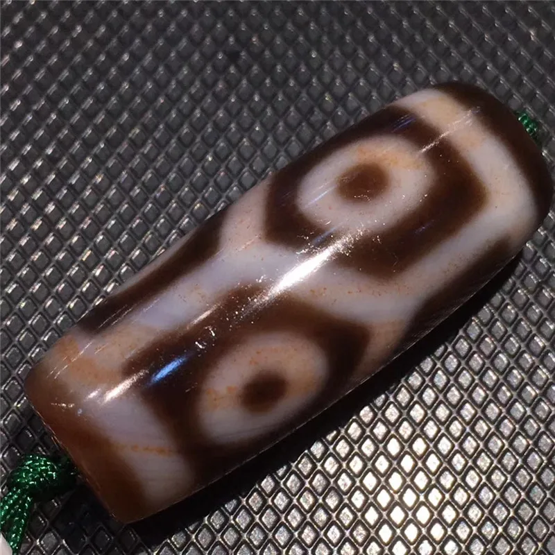 

190910-2 Cinnabar High Oily Turtle back Six Eyes Pattern Dzi Bead Big Wisdom Totem Amulets Talisman Treasure