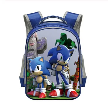 

16 Inch Cartoon Sonic School Backpack Boys Girls Book Bag Children School Bags Kids Kindergarten Backpack
