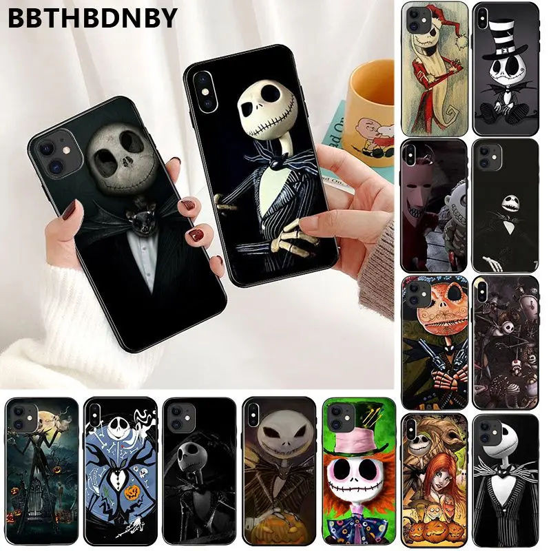 Чехол для телефона Джек Кошмар черный мягкий чехол из ТПУ iPhone 11 pro XS MAX 8 7 6 6S Plus X 5 5S