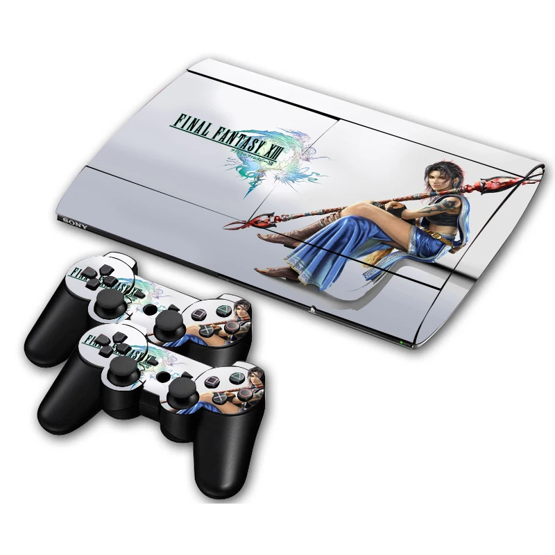 Наклейка для PS3 Slim Playstation 3 игровая консоль Skin Slim+ 2 шт скины для PS3 Slim контроллеры аксессуары - Цвет: 2