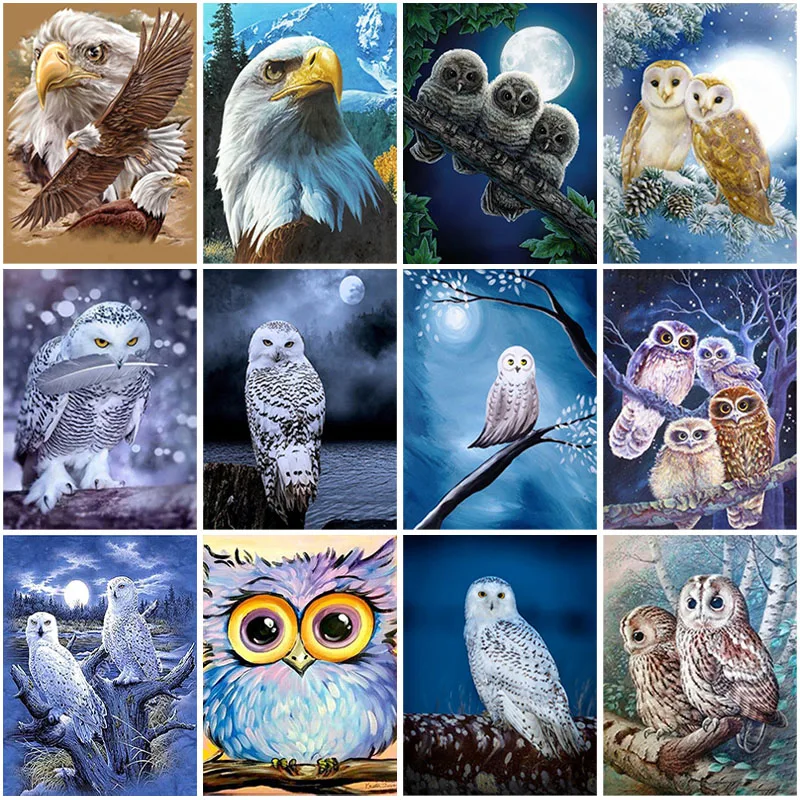 Owl Bird Full Drill 5D Diamond Painting DIY Cross Stitch Kits Home Mosaic Art