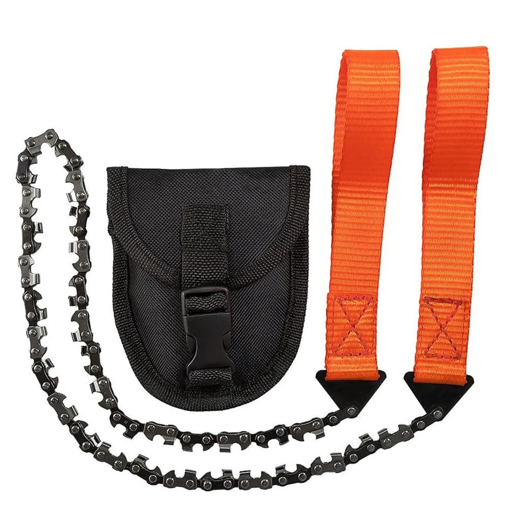Garden Tools 24-inch Portable Outdoor Survival Hand Zipper Saw Wire Saw Handheld Chains Wood Cutting Tool 33 Tooth/11 Tooth