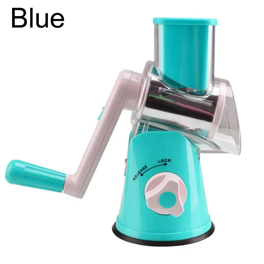 Ручной простой ручной спиральный овощерезка кухонный овощерезка нарезной нож из нержавеющей стали кухонный инструмент - Цвет: Синий