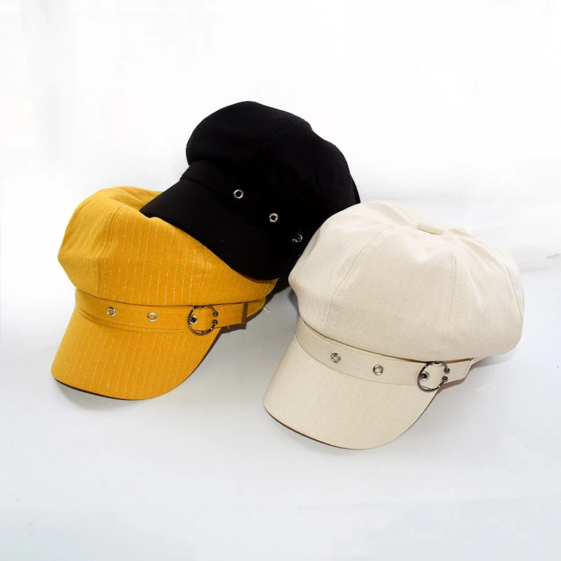 

Octagonal Hat Solid Color Stripe Round Hats Cotton Polyester Casual Women Unisex Hat Beach Fisherman Hat Sunscreen Bucket Cap
