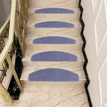 

1 Set of 5pcs Stair Step Mat Comfortable Non-slip Stair Carpet Noise Reduction Mat for Home Dorm