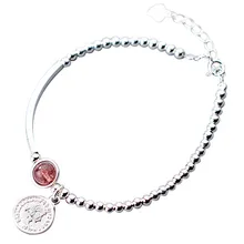Настоящее 925 пробы Серебряный Готический диск кулон бусины Клубника Кристалл браслет для женщин вечерние ювелирные изделия подарок