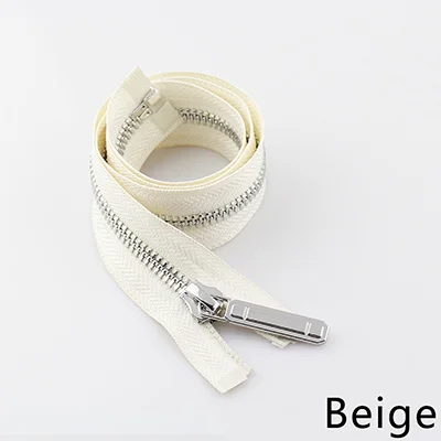 Beige Meetee 1 шт. 70-150 см 8# металлическая молния с открытым концом Авто замок одноместный открытое серебряное зуб Декор на молнии куртка DIY пальто текстильные аксессуары - Цвет: Beige