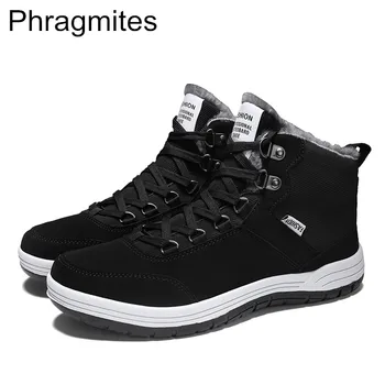 

Phragmites New Arrival Fashion PU Leather Men's Snow Boots Waterproof Ankle Boots Flat shoes Snow Boots Outdoor Desert Boots