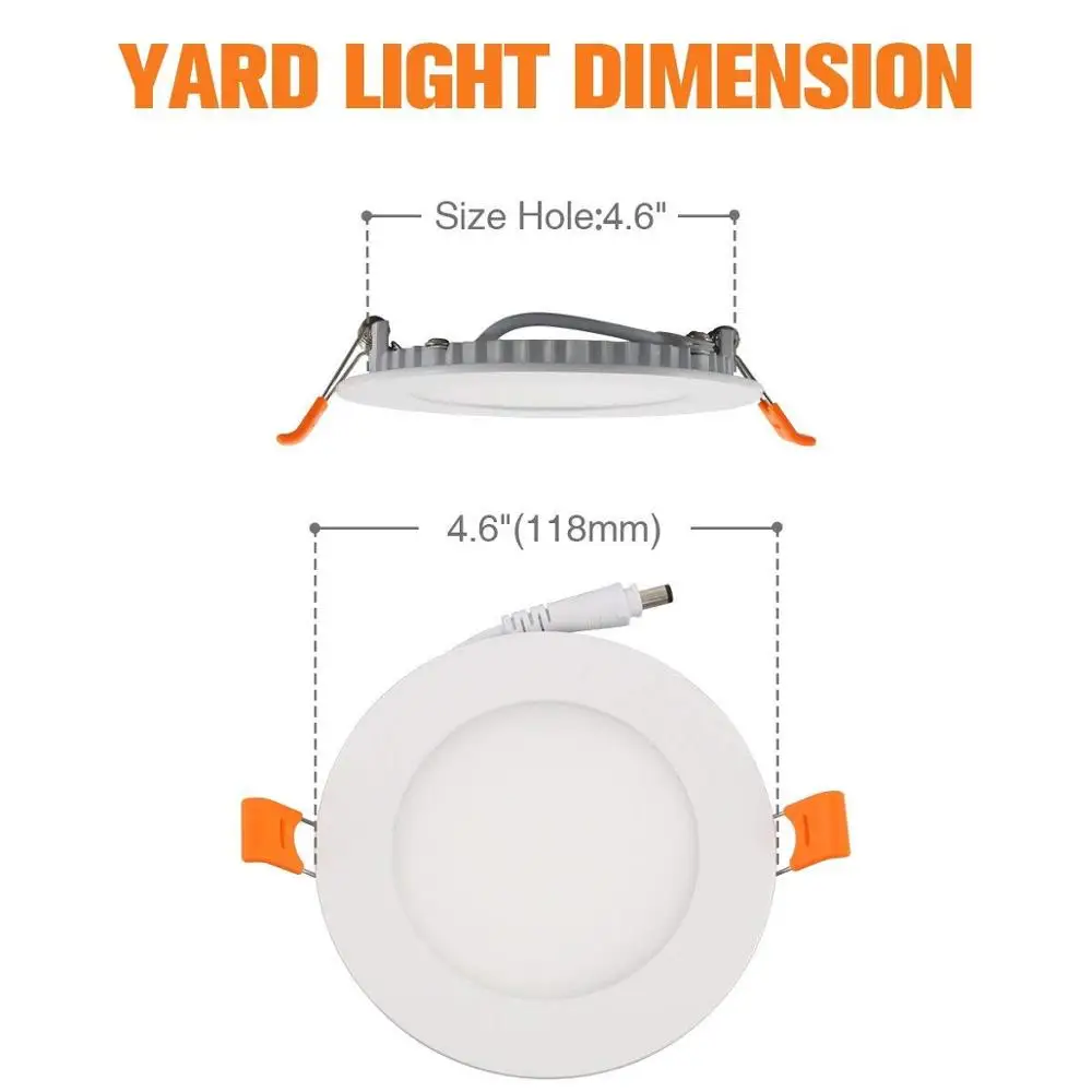 Dimmable тонкий светодиодный светильник 4 дюйма 9 Вт (65 эквивалент) ETL в списке 600LM 3000K