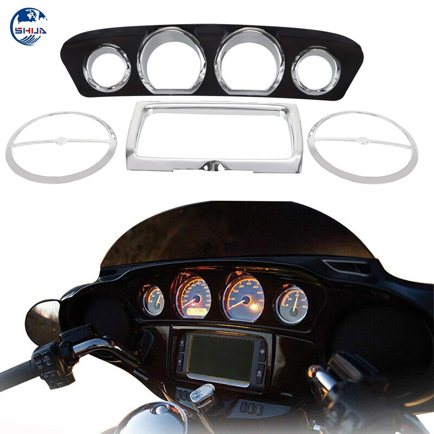 8 шт. хромированный манометр для Harley Touring Electra Street Tri Glide Ultra Limited FLHTK FLHX 2014-2020 |